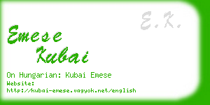 emese kubai business card